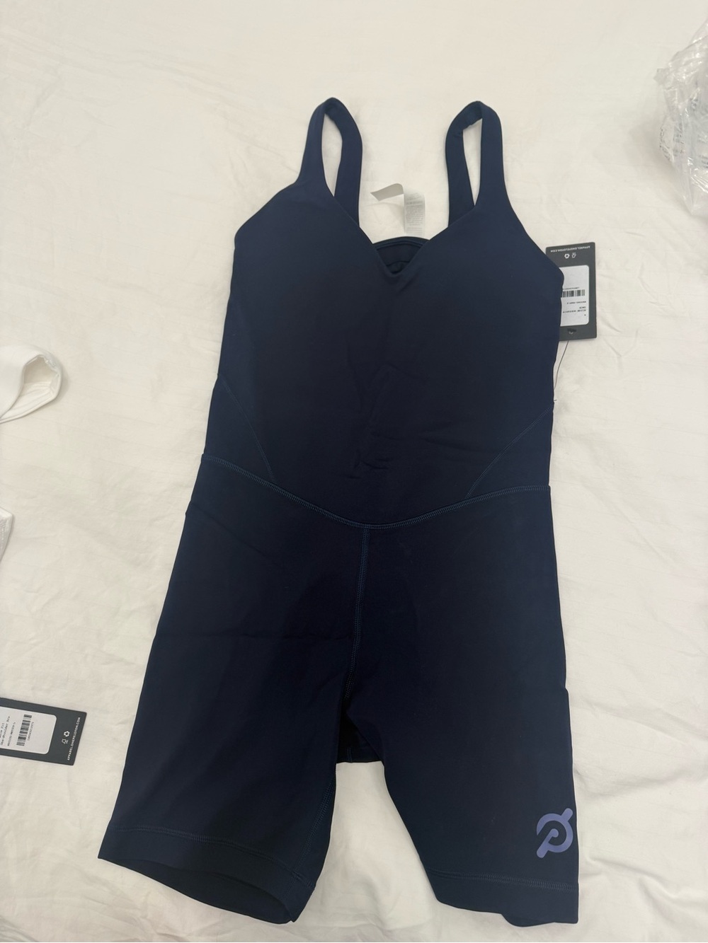 Peloton Navy Blue Bike Romper with Logo